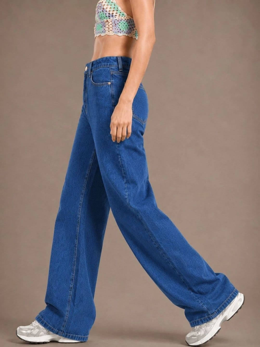 glitchez Women Comfort Wide Leg High-Rise Light Fade Stretchable Jeans - view 1