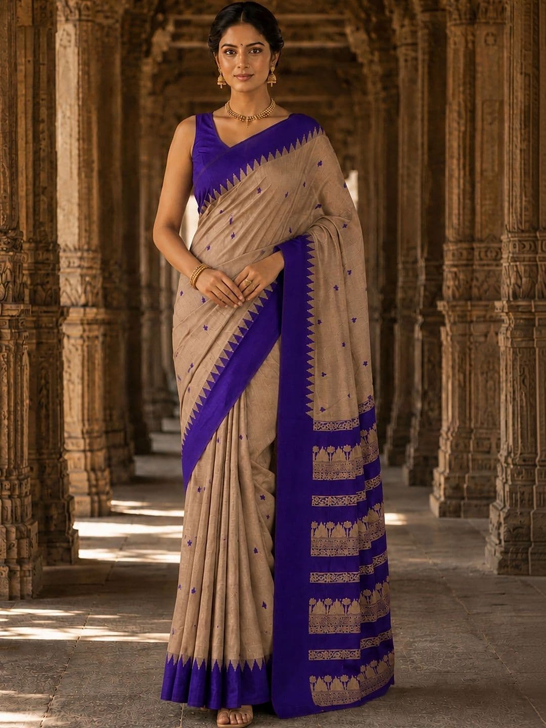 Moda Rapido Woven Design Embroidered Designer Kanjeevaram Saree - view 1