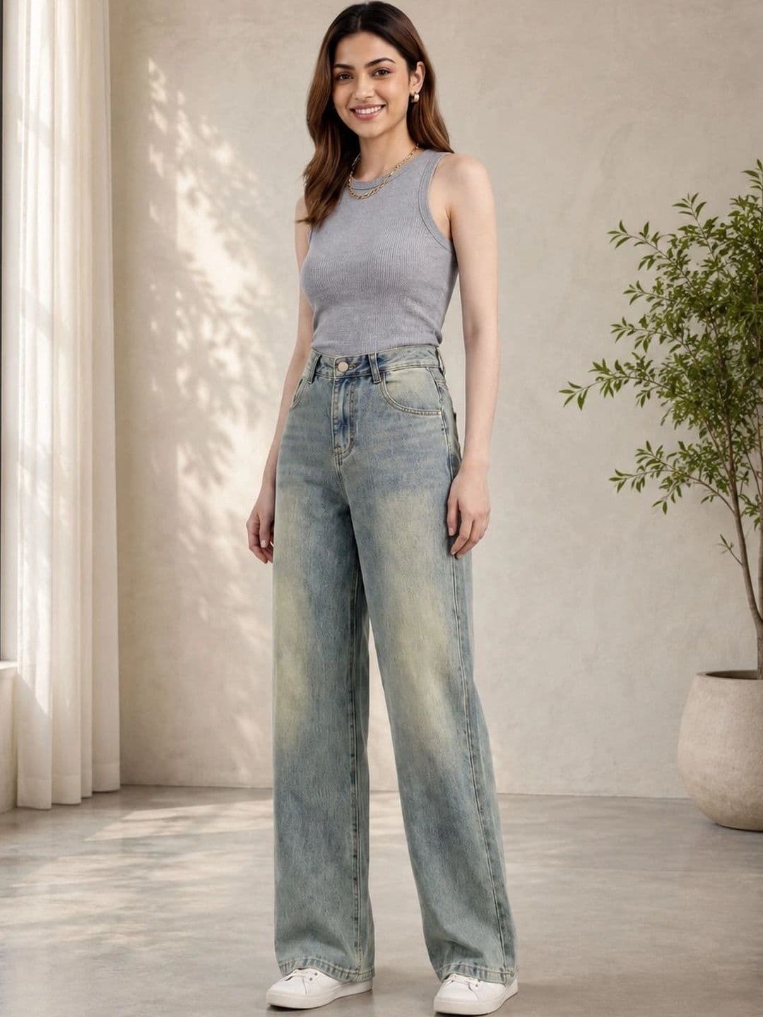 Stylecast X Kotty Women Regular Fit High-Rise Low Distress Stretchable Jeans - view 1