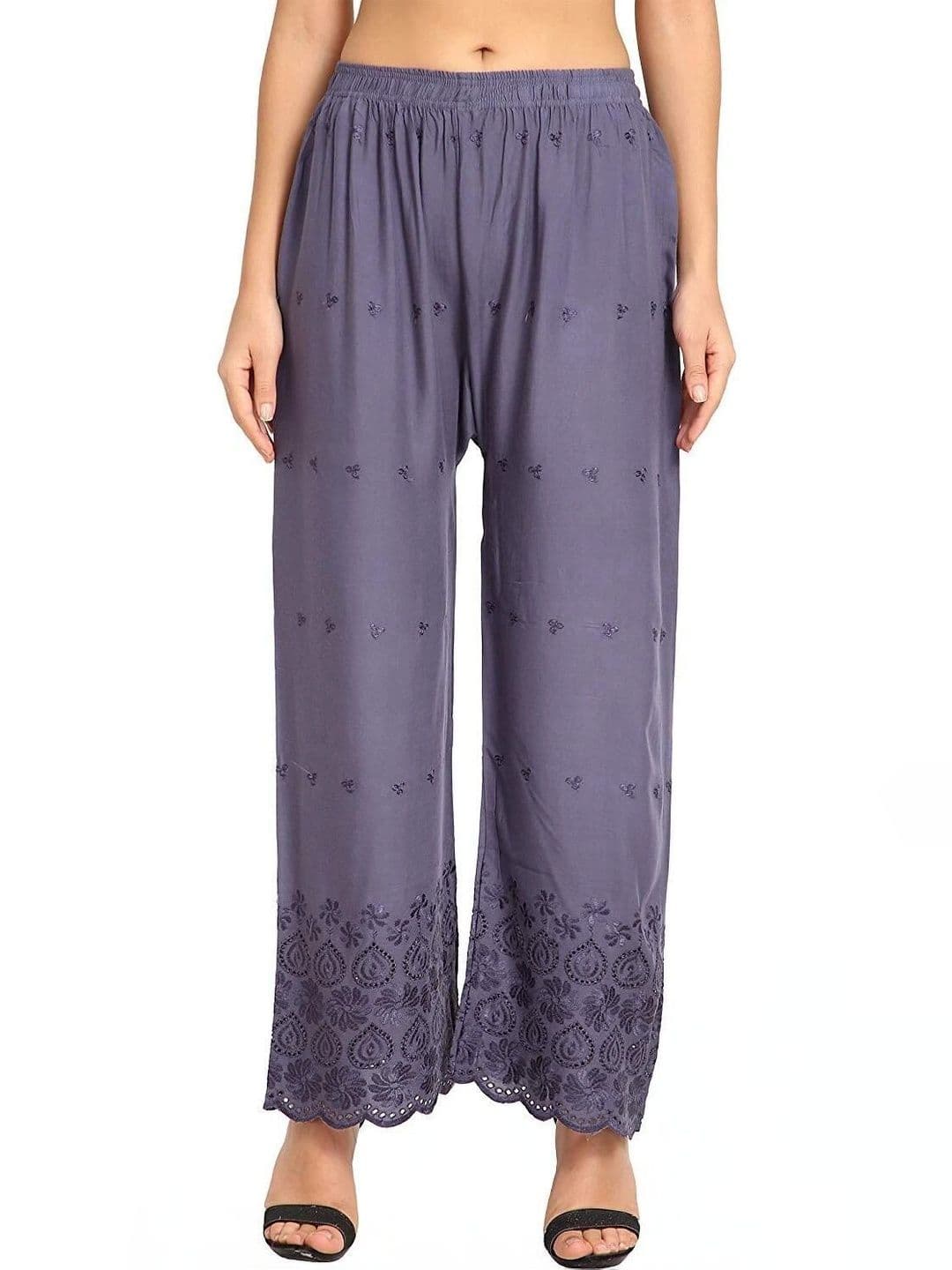 PINOVO Women Ethnic Motifs Embroidered Knitted Ethnic Palazzos - view 1
