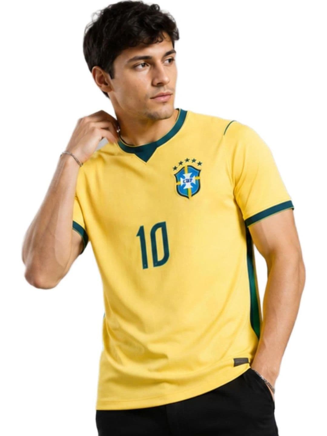 teky Men Brand Logo Colourblocked V-Neck T-shirt - view 1
