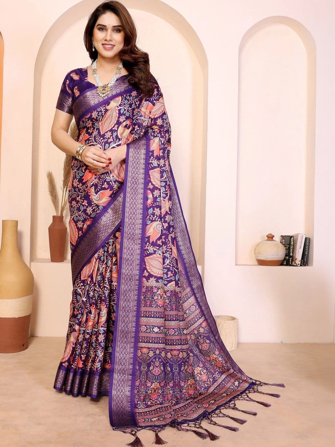 Panzora Woven Design Zari Silk Cotton Designer Saree - view 1
