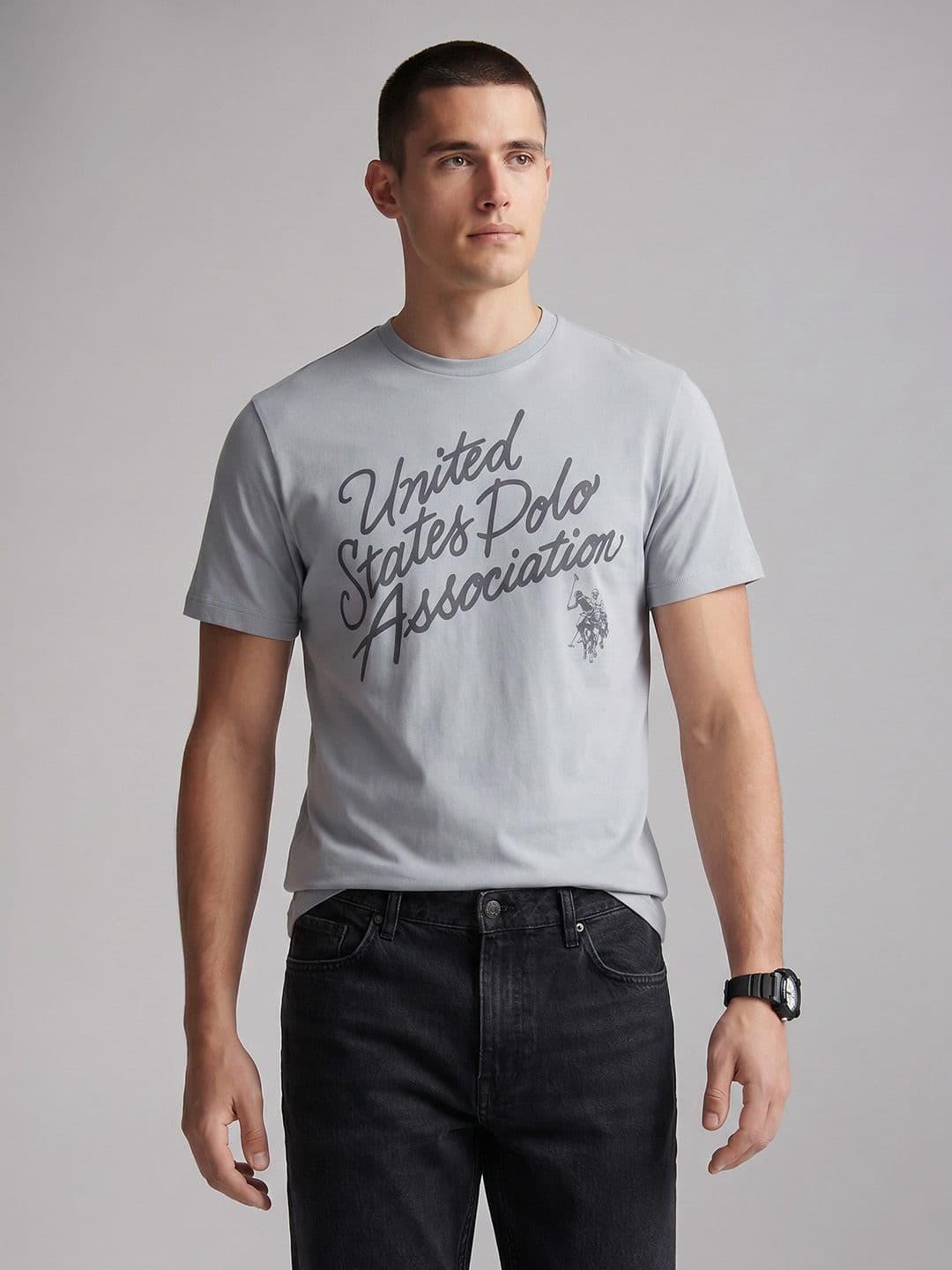 U.S. Polo Assn. Denim Co. Typography Printed Pure Cotton T-shirt - view 1