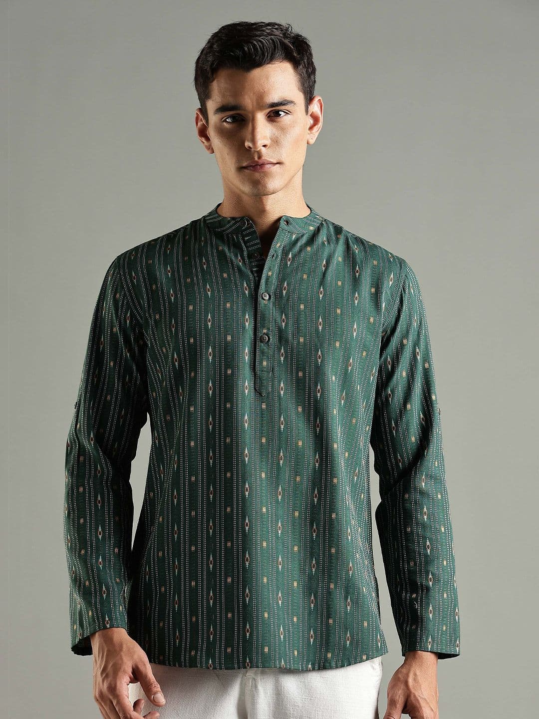 Anouk Striped Thread Work Kurta - view 1