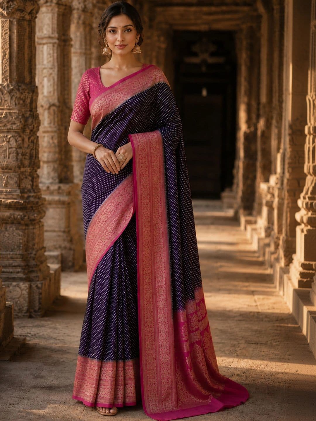 Moda Rapido Woven Design Zari Silk Blend Designer Banarasi Saree - view 1