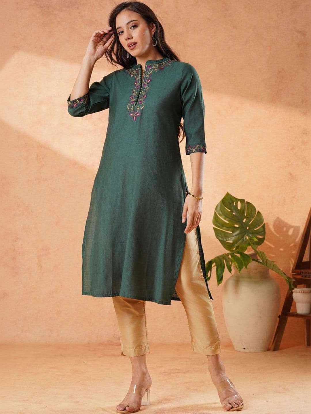 Anouk Women Embroidered Kurta - view 1