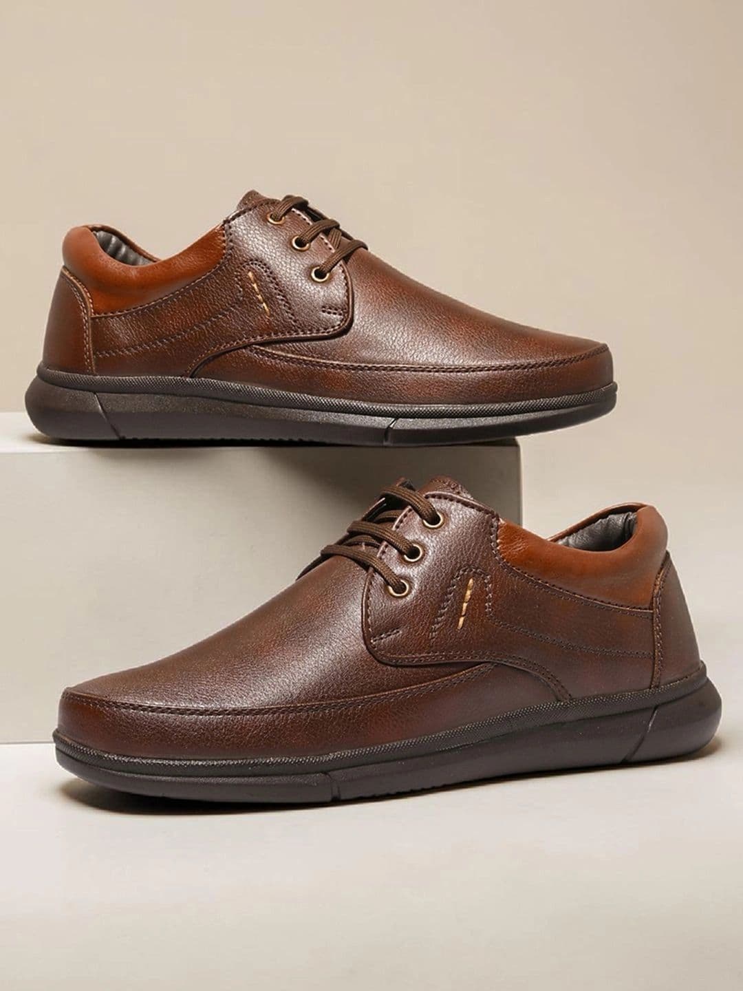 HERE&NOW Men PU Round Toe Lace-Ups Derbys Formal Shoes - view 1