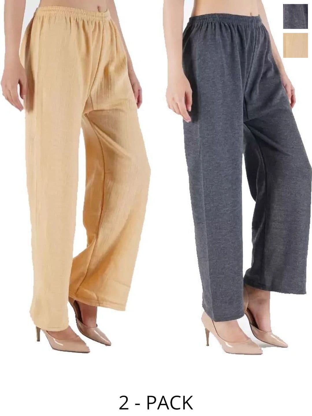 PINOVO Pack Of 2 Wool Mid-Rise Palazzos - view 1
