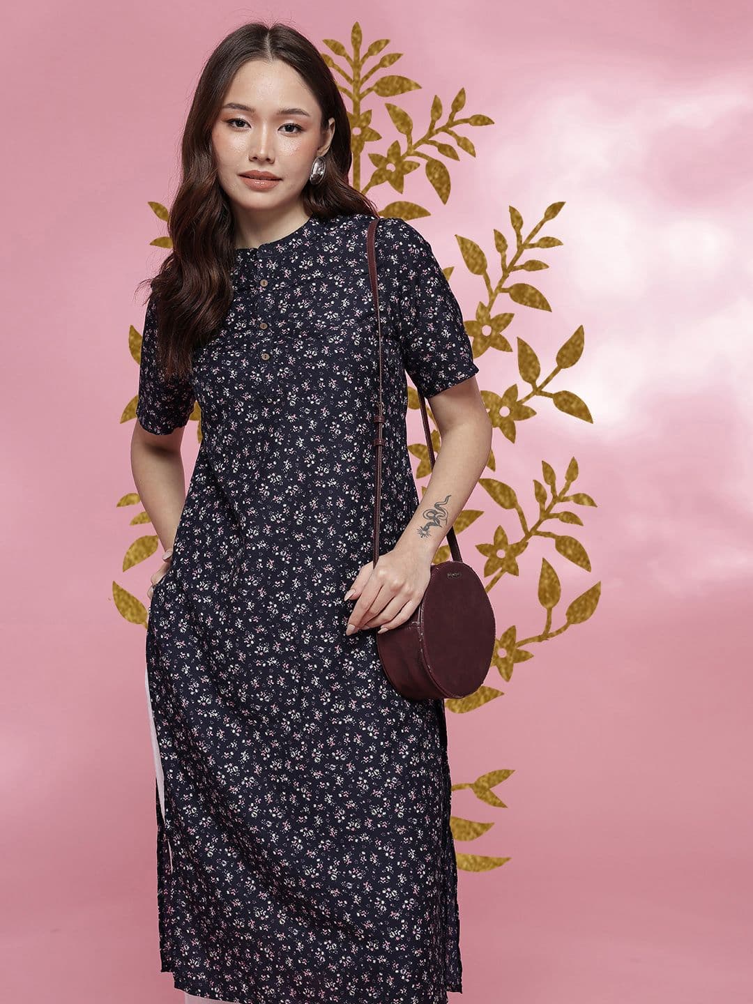 Anouk Floral Printed Kurta - view 1