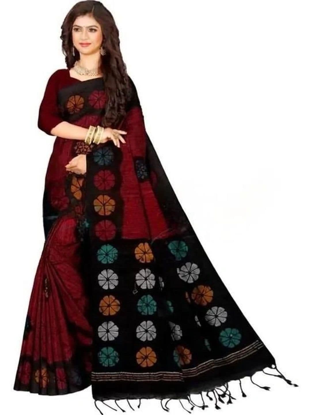SHREE HARI HANDLOOM SAREE Floral Pure Cotton Sambalpuri Saree - view 1