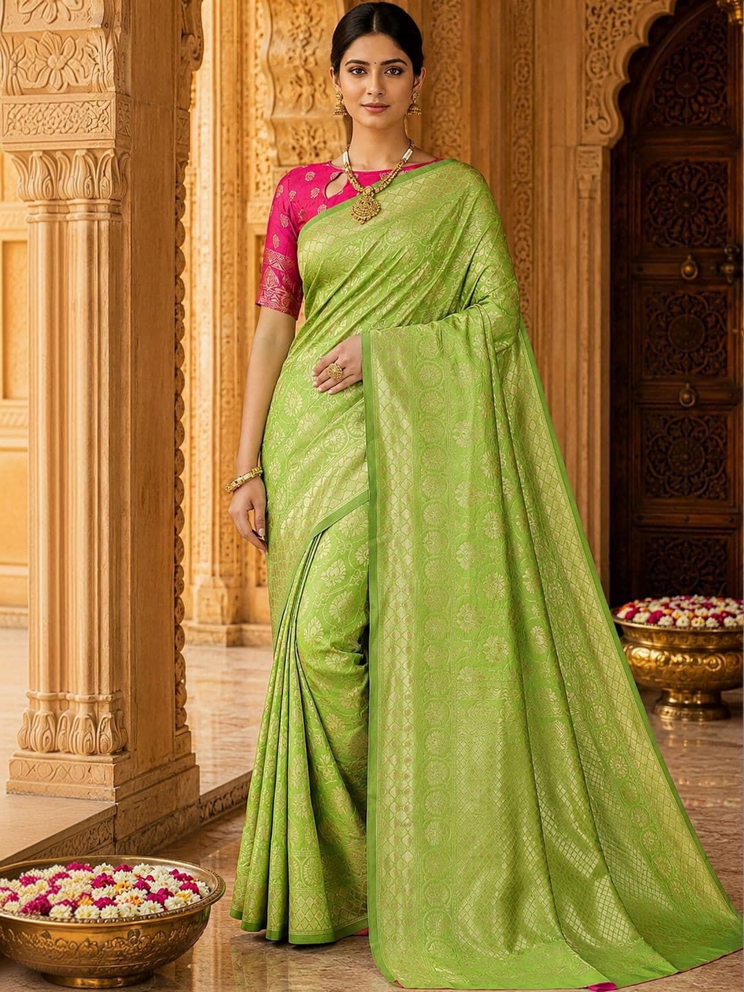 Moda Rapido Woven Design Zari Silk Blend Designer Banarasi Saree - view 1