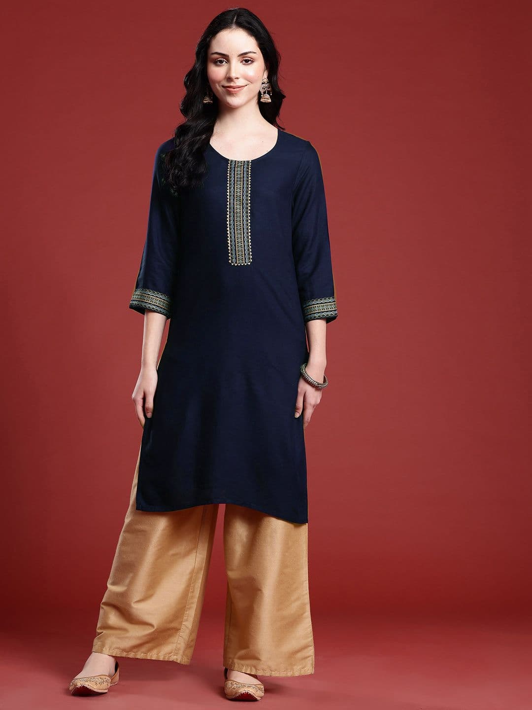 Anouk Gotta Patti Straight Kurta - view 1