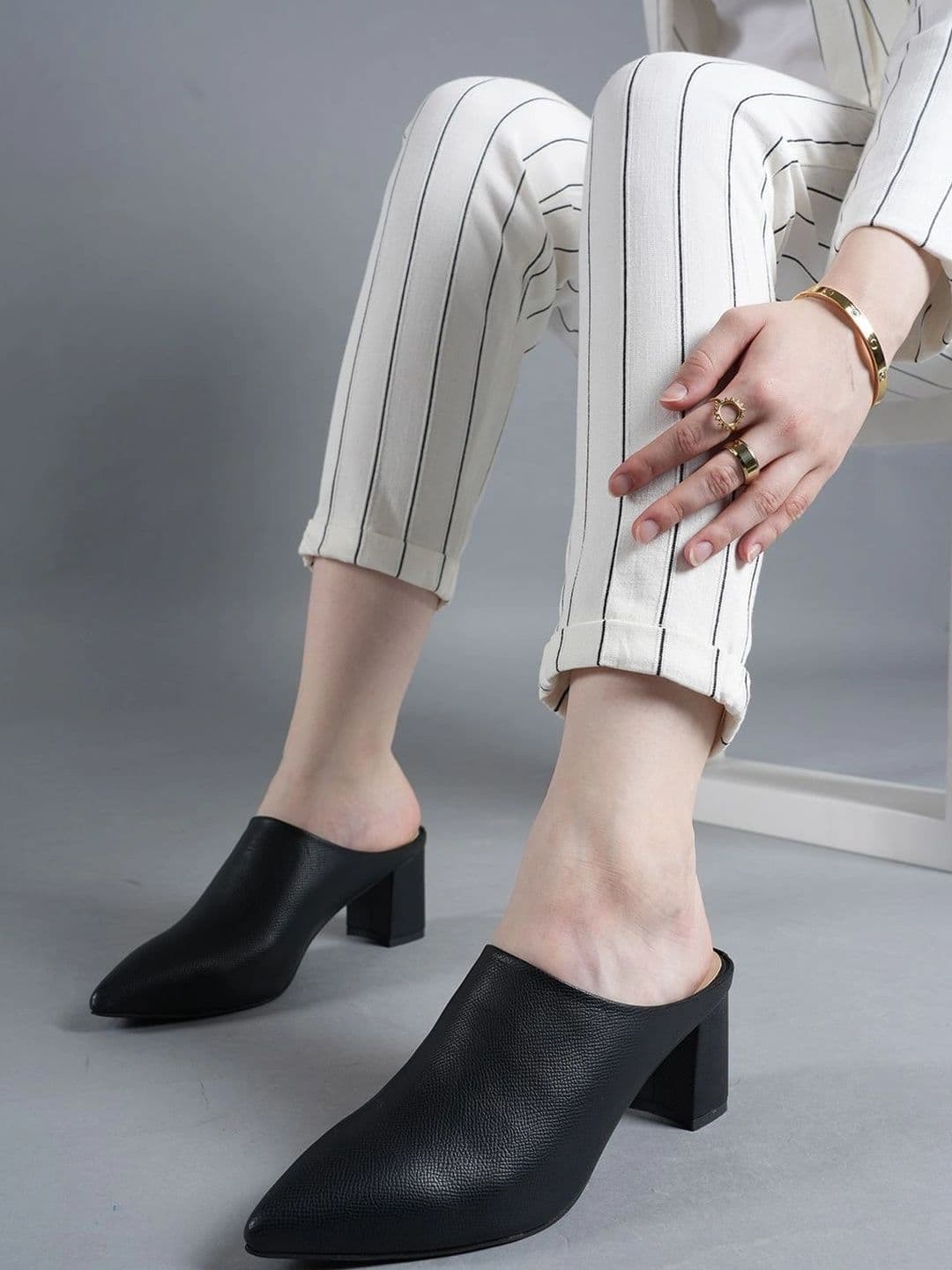 Bella Rosa Textured Party Block Mules - view 1