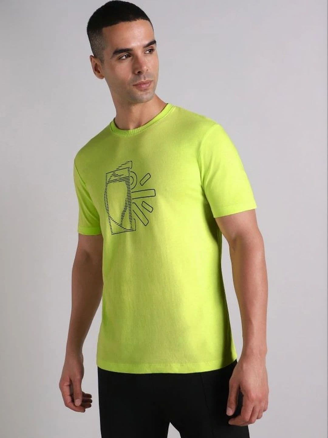CULT Men Lime V-Man Cult Graphic T-shirt - view 1