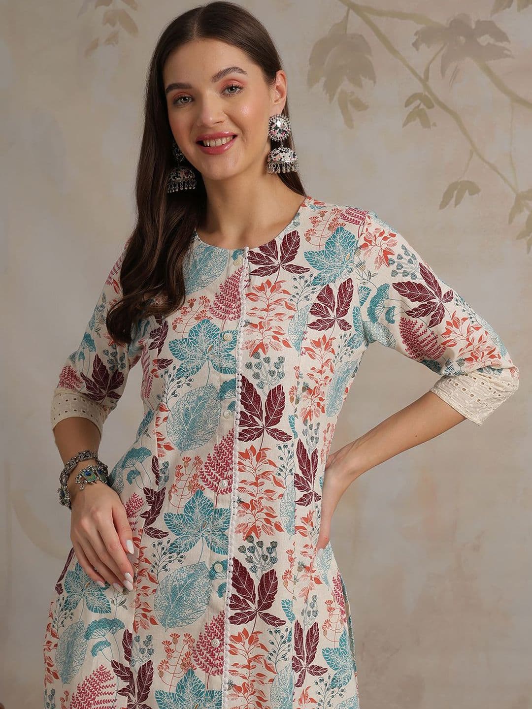 Anouk Women Floral Printed Sequinned Kurta - view 1