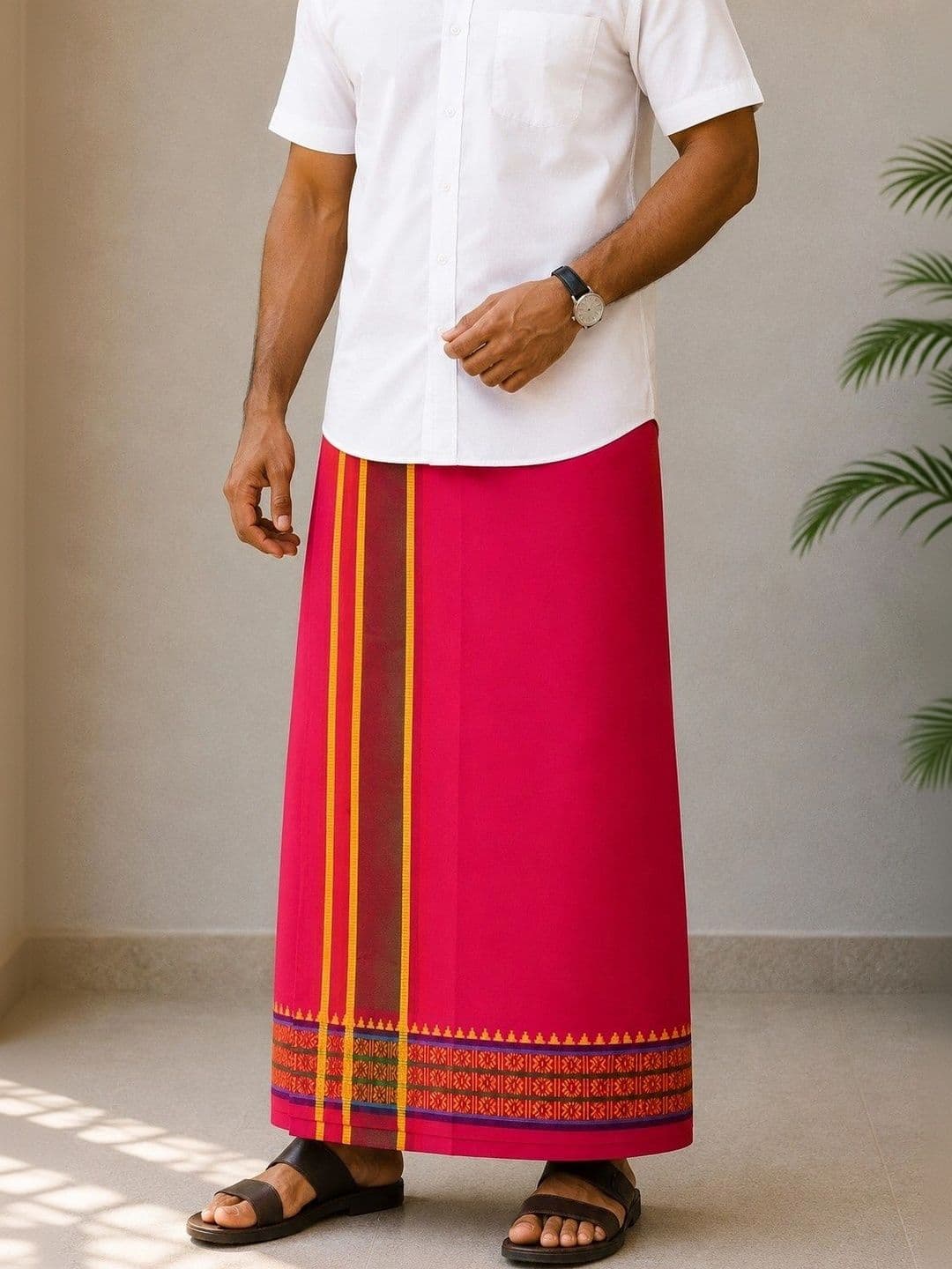 Sharan Elegance Men Printed Cotton Dhoti Dhotis - view 1