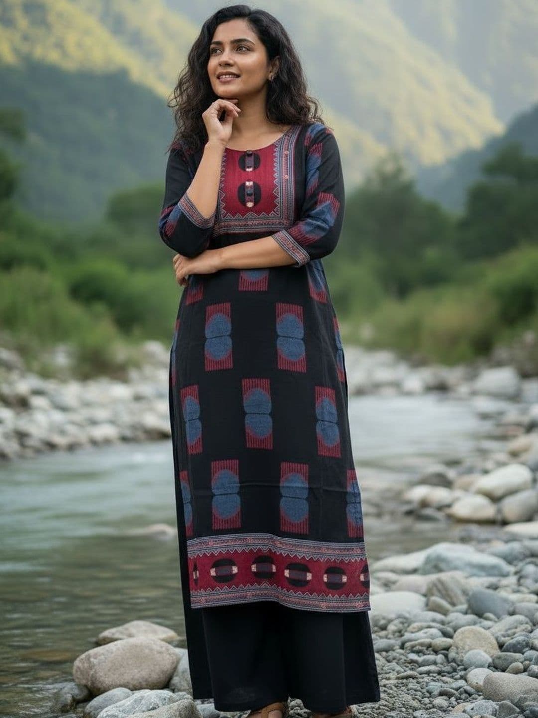 Anouk Women Geometric Printed Kurta - view 1