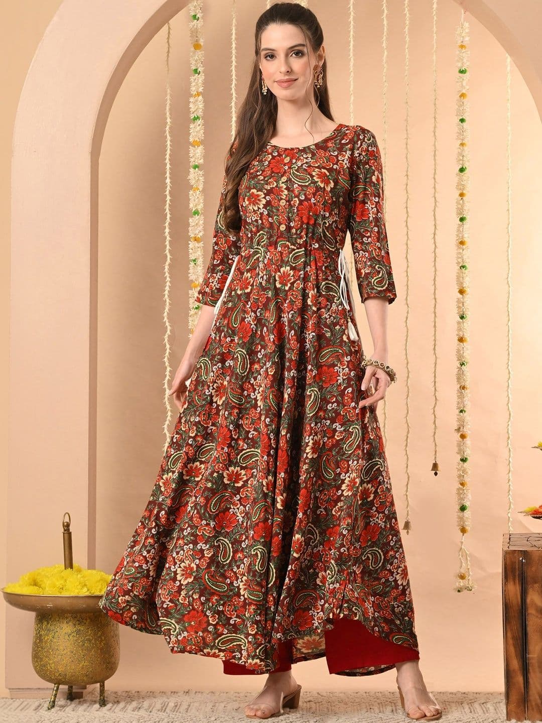 Anouk Mirage Women Paisley Printed Thread Work Anarkali Kurta - view 1