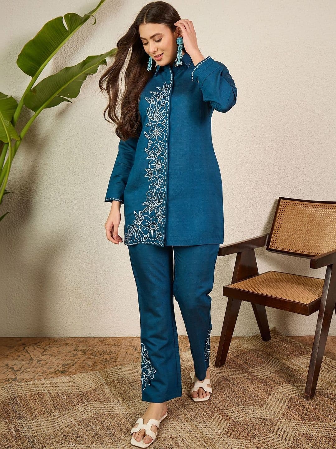 Anouk Embroidered Tunic with Trousers - view 1