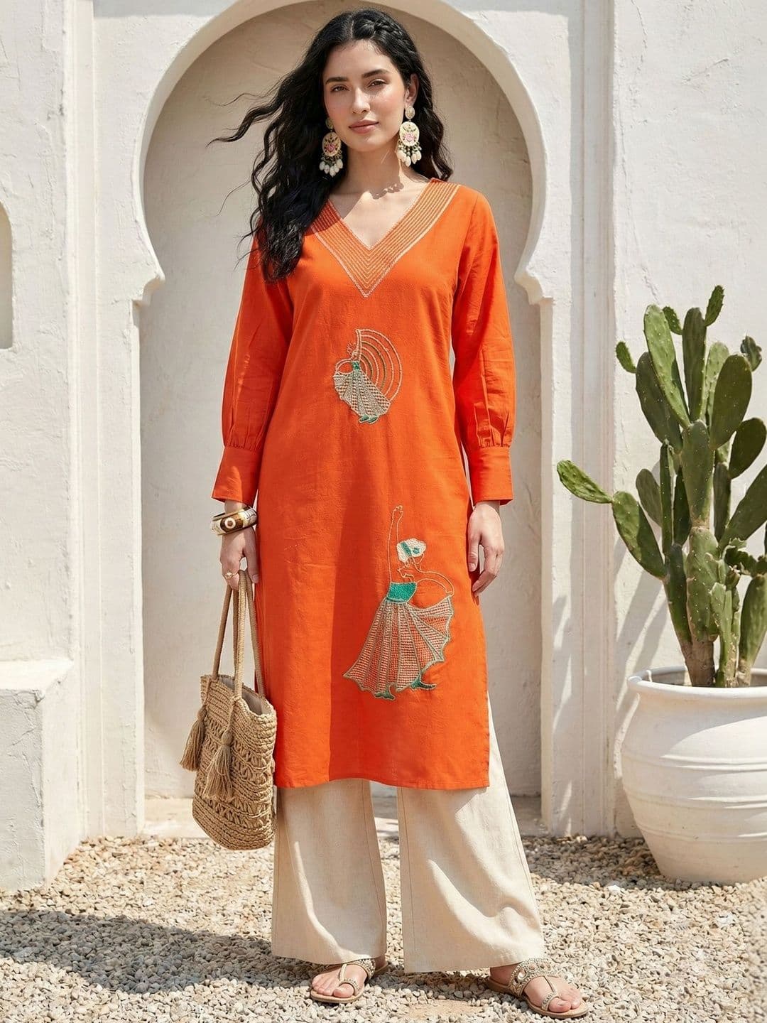 Anouk Women Ethnic Motifs Embroidered Regular Thread Work Kurta - view 1