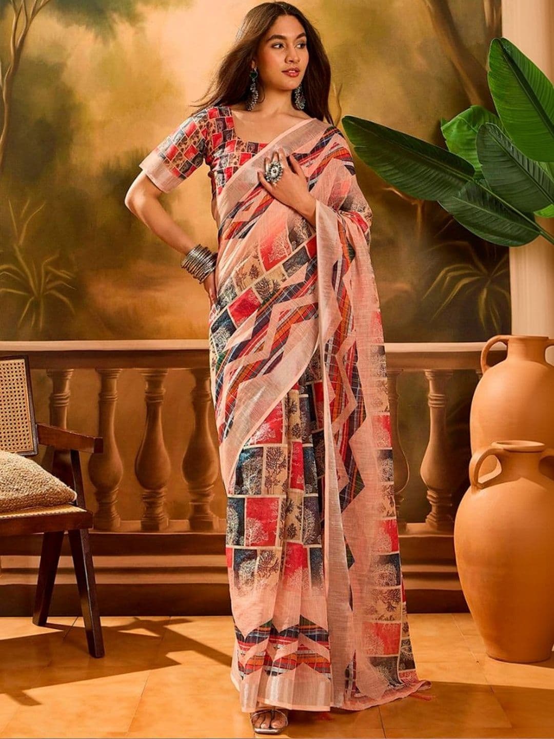 JNK COLLECTION Ethnic Motifs Woven Design Saree - view 1