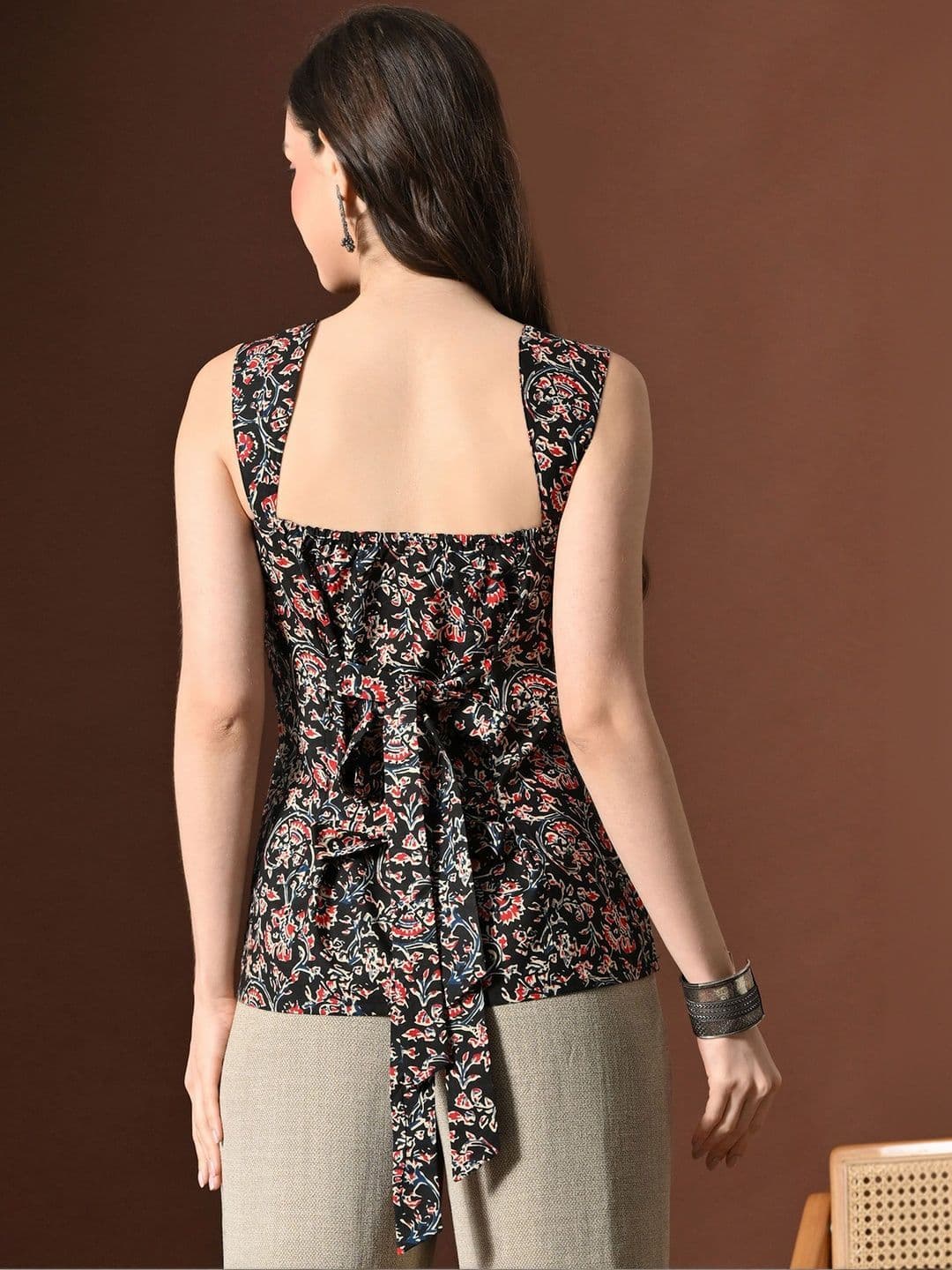 Anouk Mirage Botanical Printed Square Neck Pure Cotton Kurti - view 1
