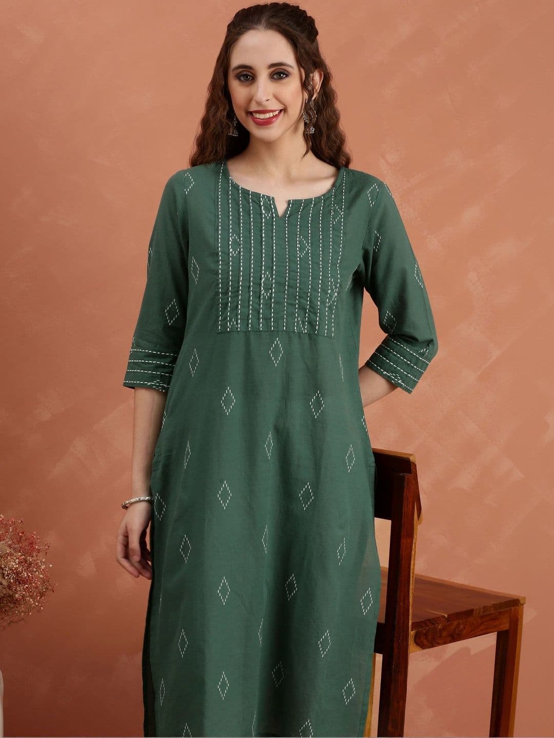 Anouk Women Ethnic Motifs Dobby Kurta - view 1