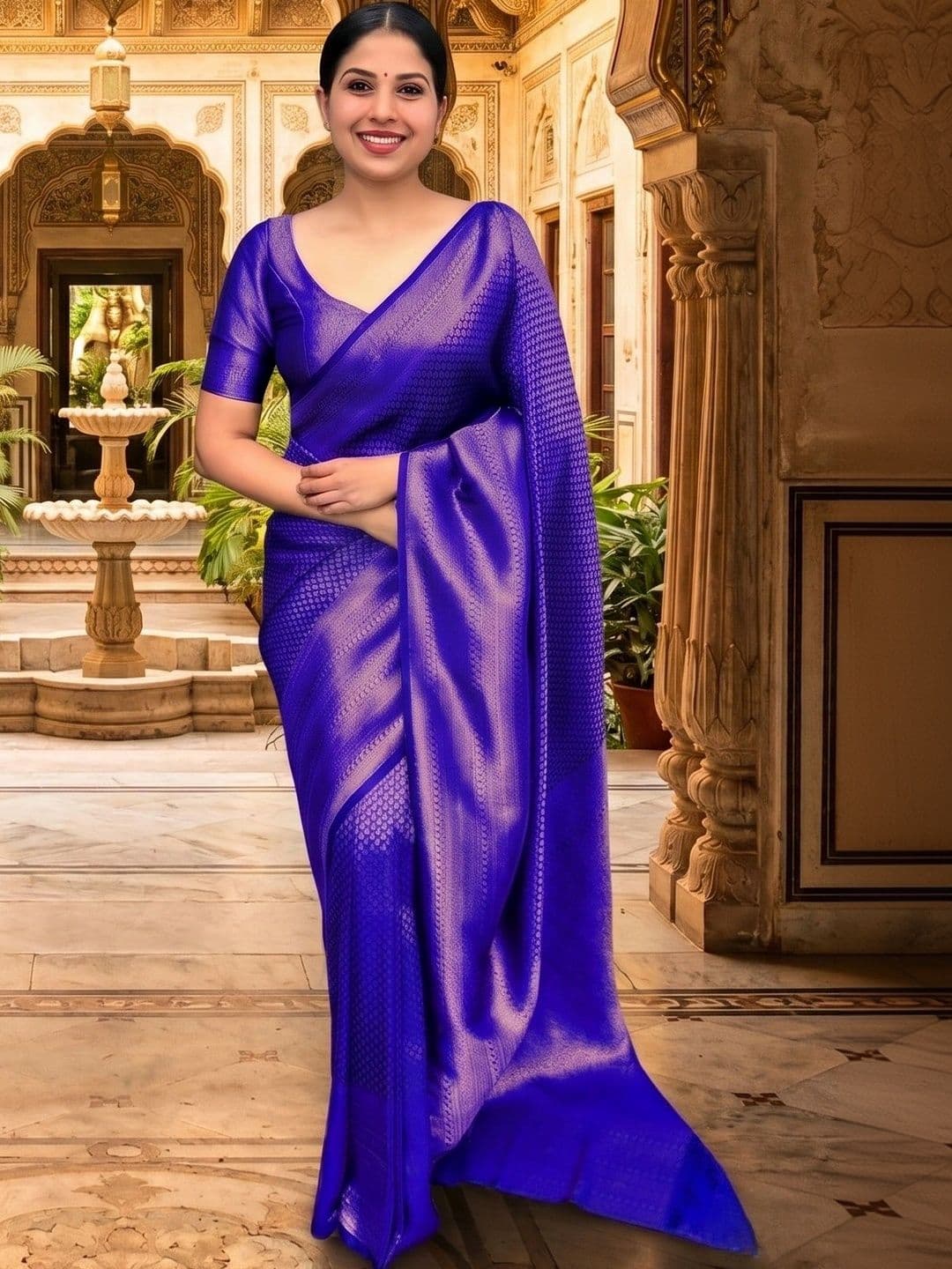 AdoreeStitch Woven Design Zari Art Silk Banarasi Saree - view 1