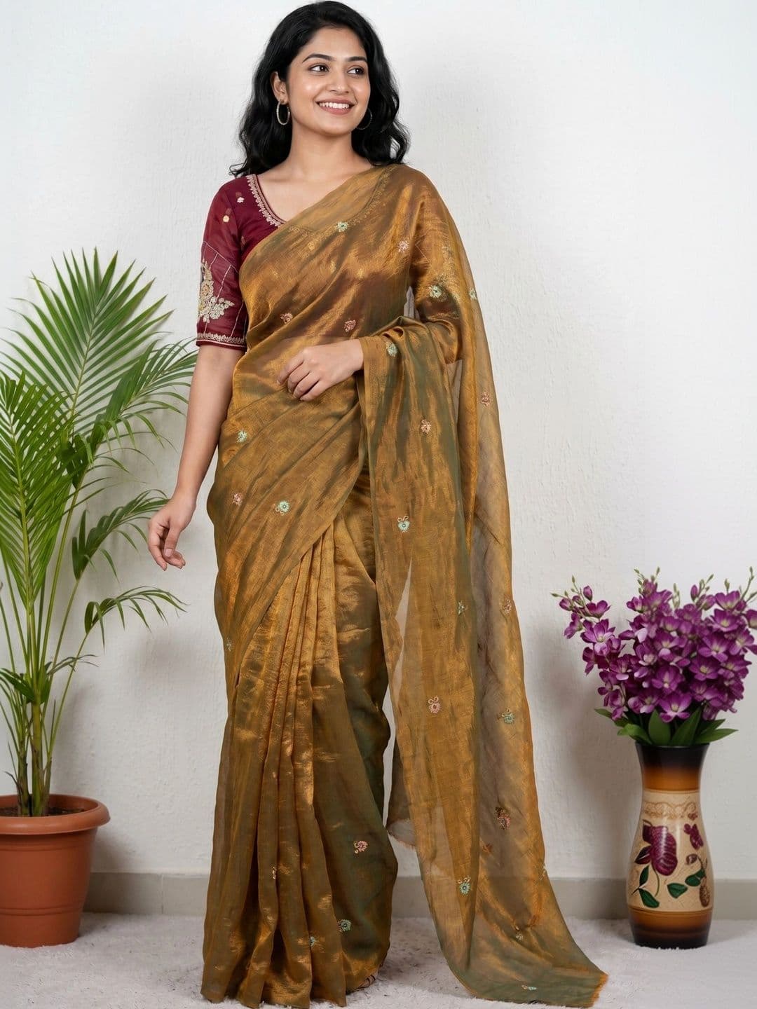 RANGVYRA LIFESTYLE Embroidered Pure Georgette Saree - view 1