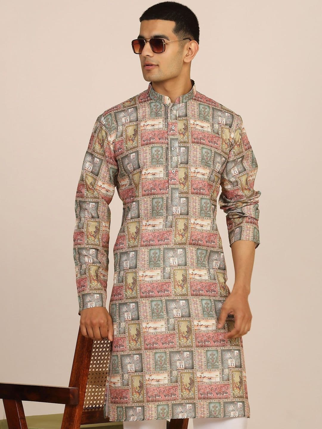 Anouk Mirage Floral Printed Multi Colored Knee Length Kurta - view 1