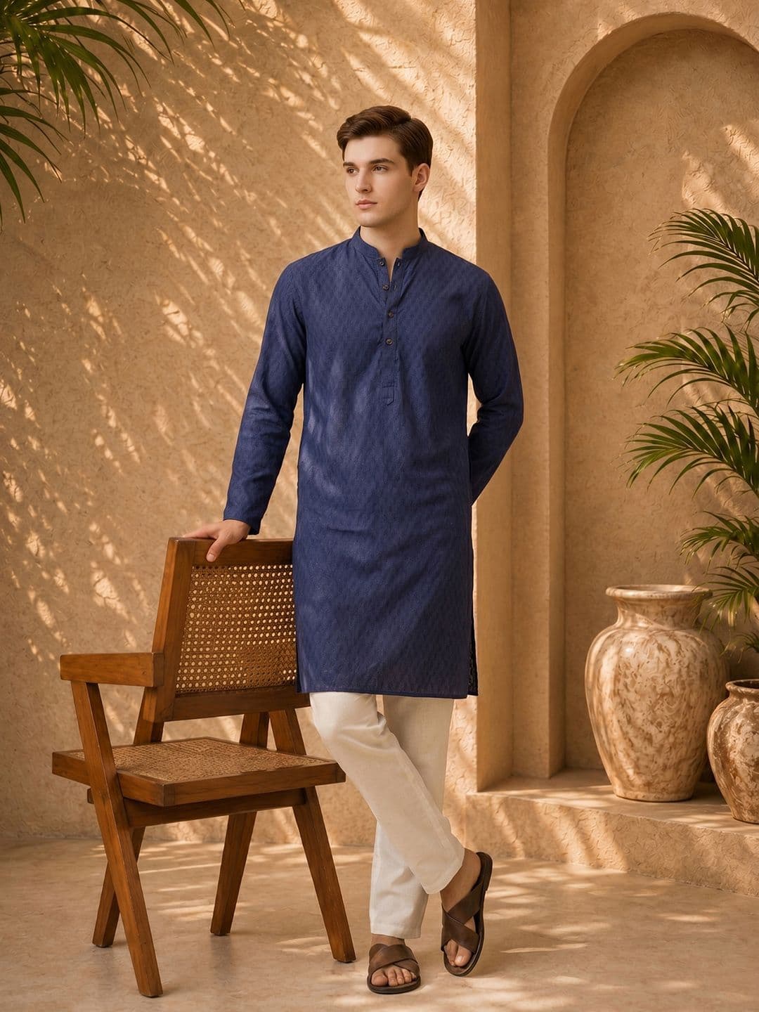 Anouk Geometric Woven Design Kurta - view 1