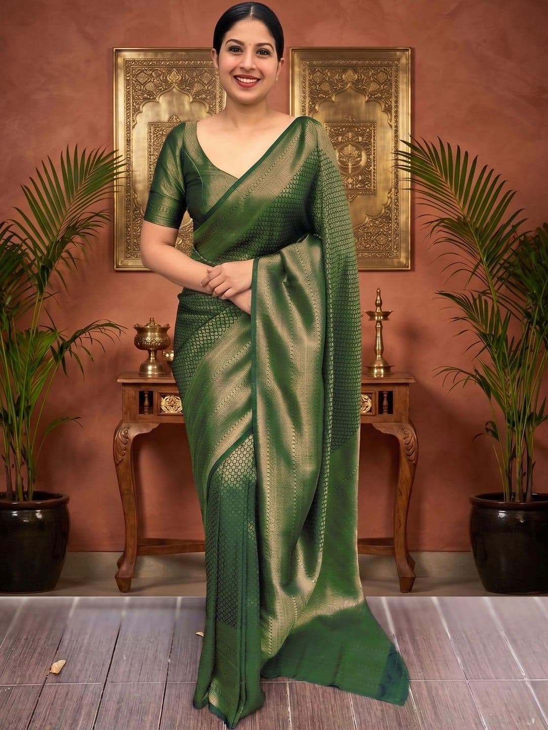 AmiFashion Woven Design Zari Art Silk Banarasi Saree - view 1