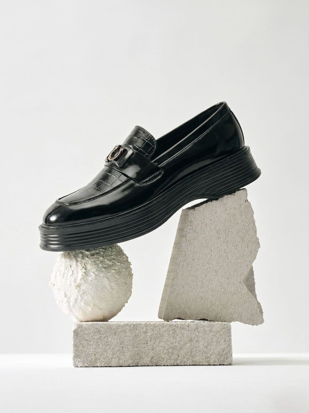House of Pataudi Men Textured Formal Slip-Ons - view 1