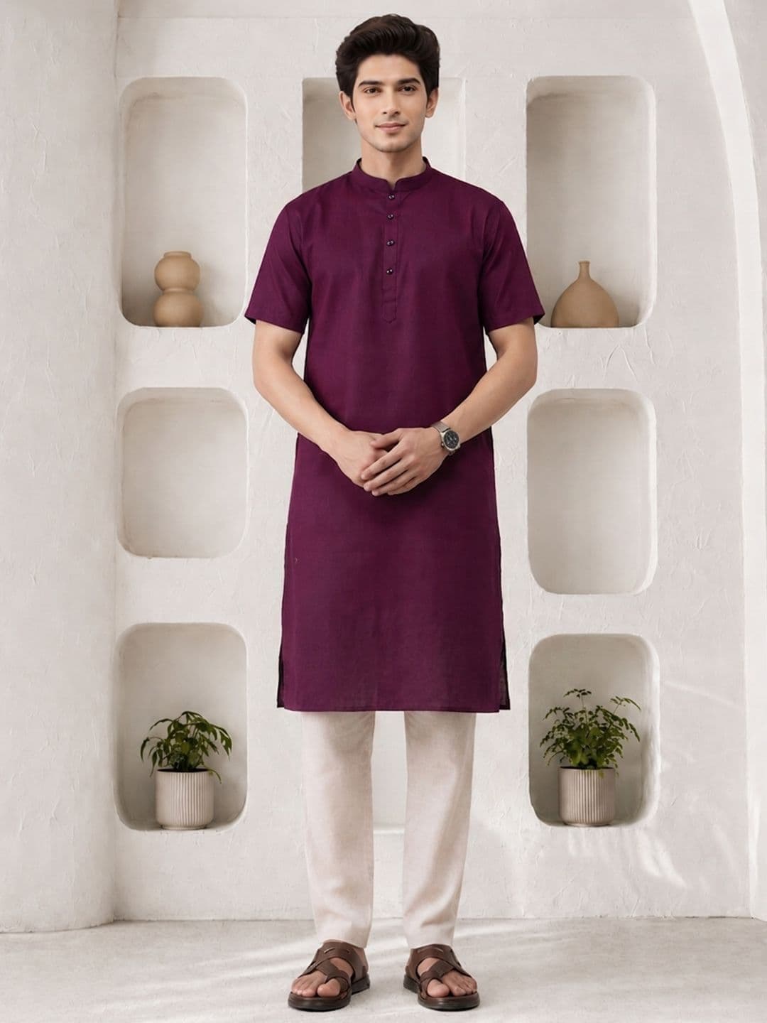 Anouk Mirage Mandarin Collar Straight Kurta - view 1