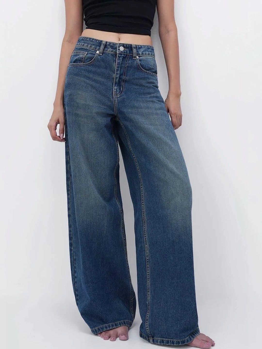 Aadvi Fashion Women Comfort Wide Leg High-Rise Stretchable Jeans - view 1