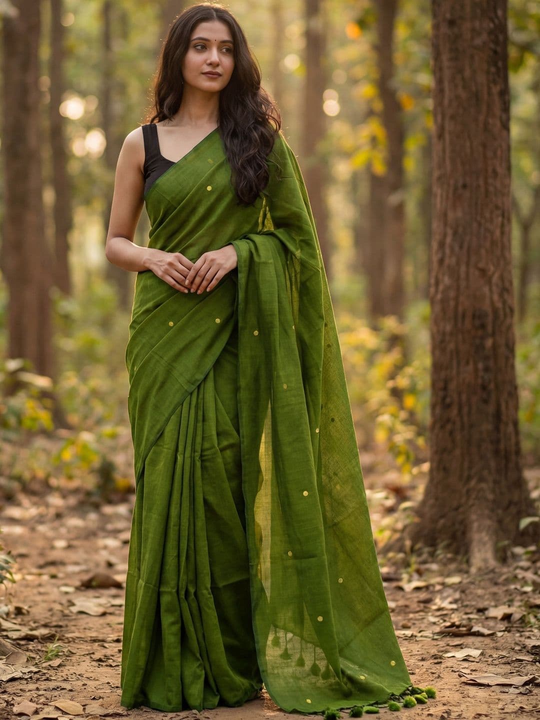 Anouk Embellished Pure Cotton Khadi Saree - view 1