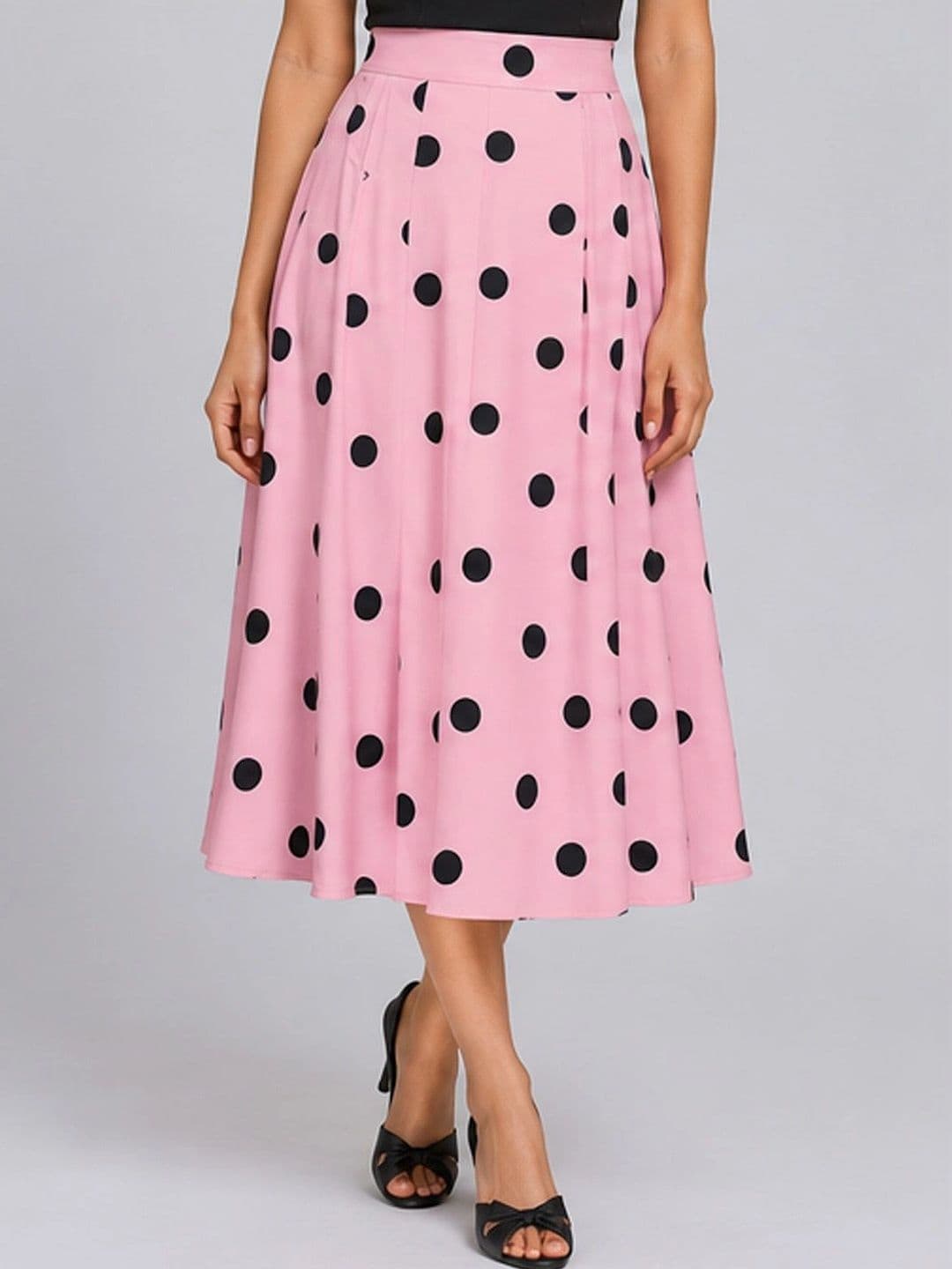 Suo Women Graphic Midi A-Line Skirt - view 1