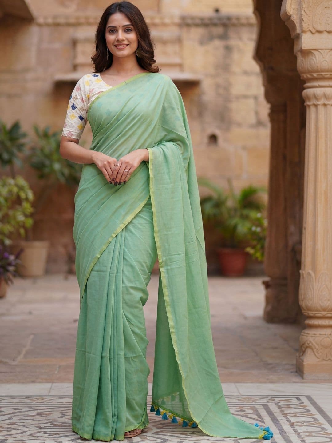 Anouk Pure Cotton Khadi Saree - view 1