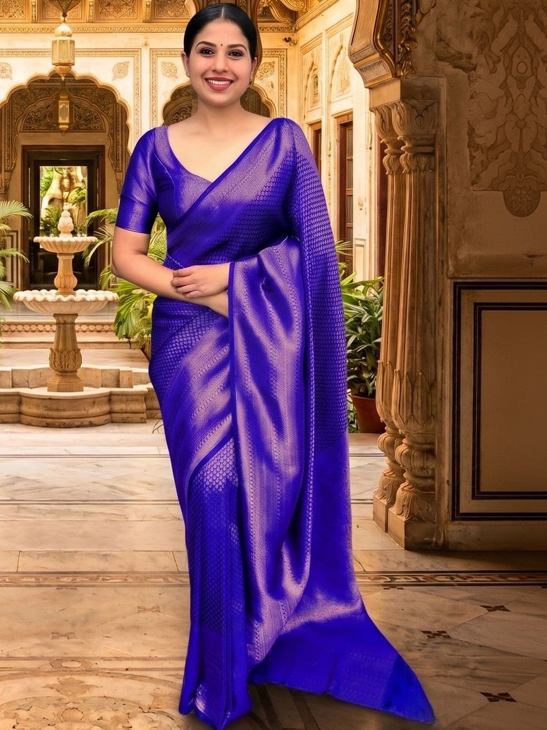 SHRIADINATH Woven Design Zari Art Silk Banarasi Saree - view 1