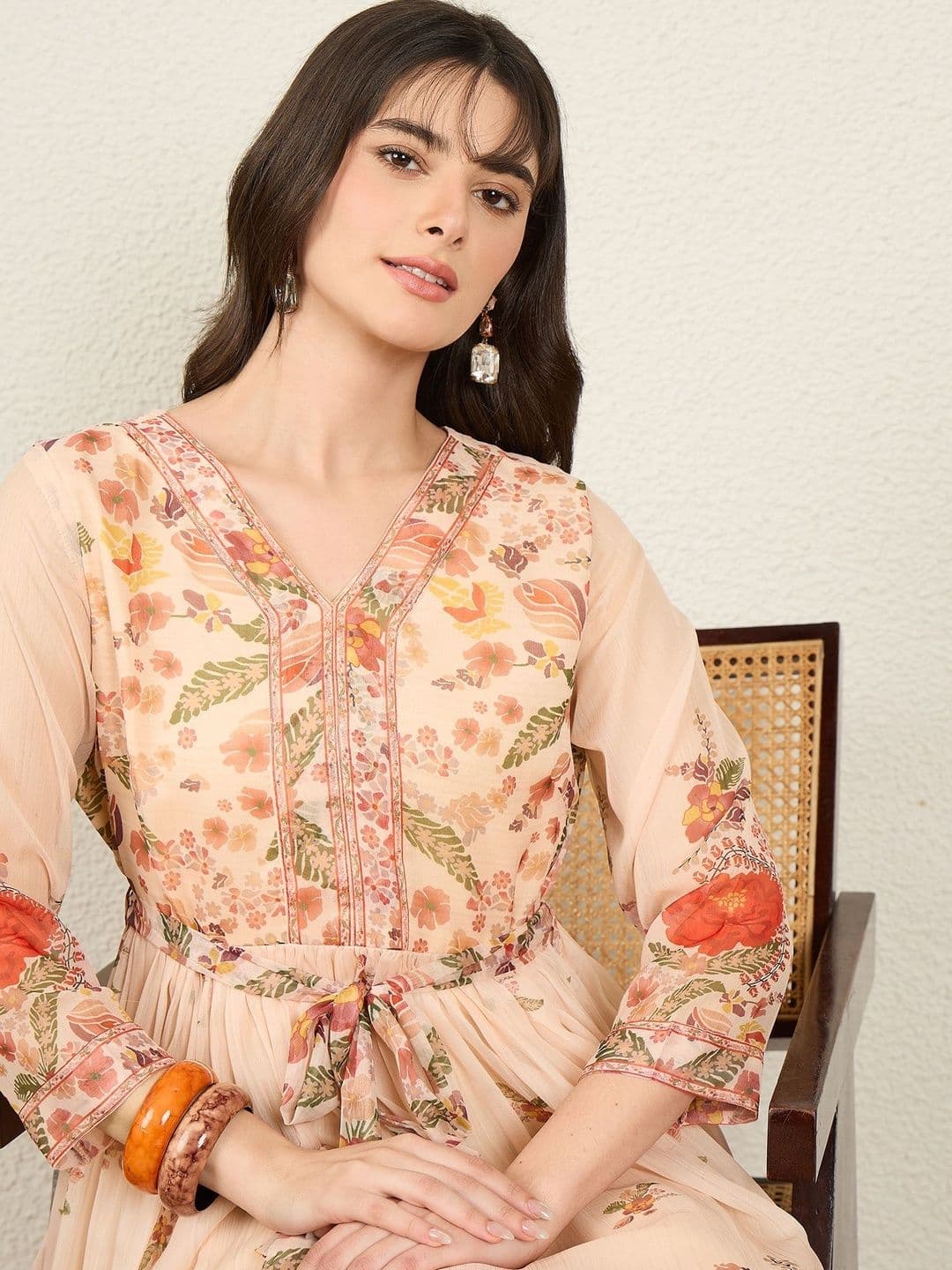 Anouk Floral Print Fit & Flare Midi Dress - view 1