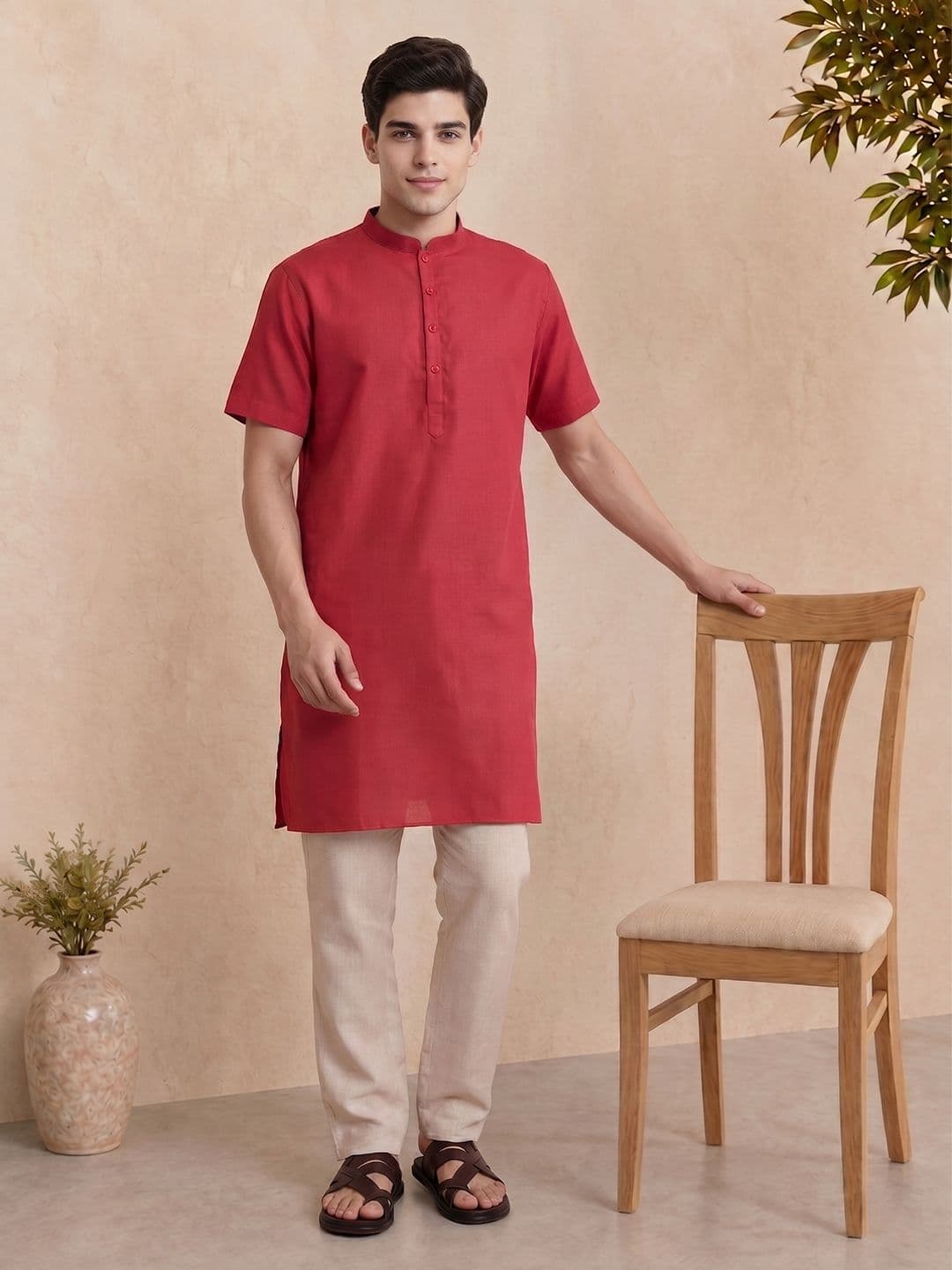 Anouk Mirage Mandarin Collar Straight Kurta - view 1