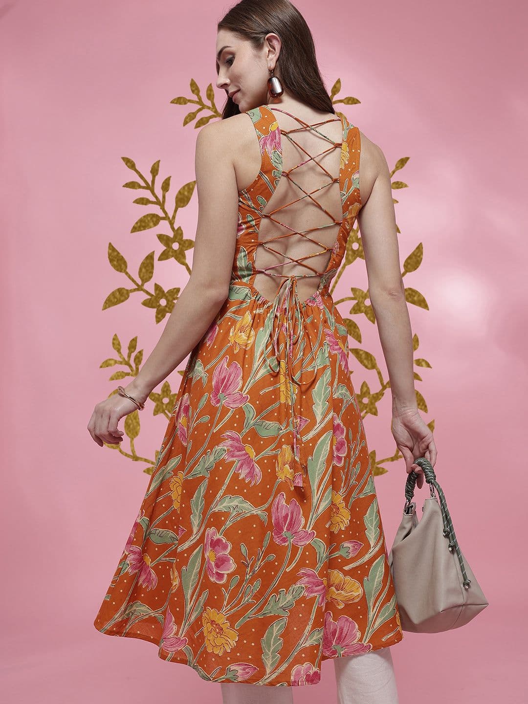 Anouk Floral Printed Sleeveless A-Line Kurta - view 1