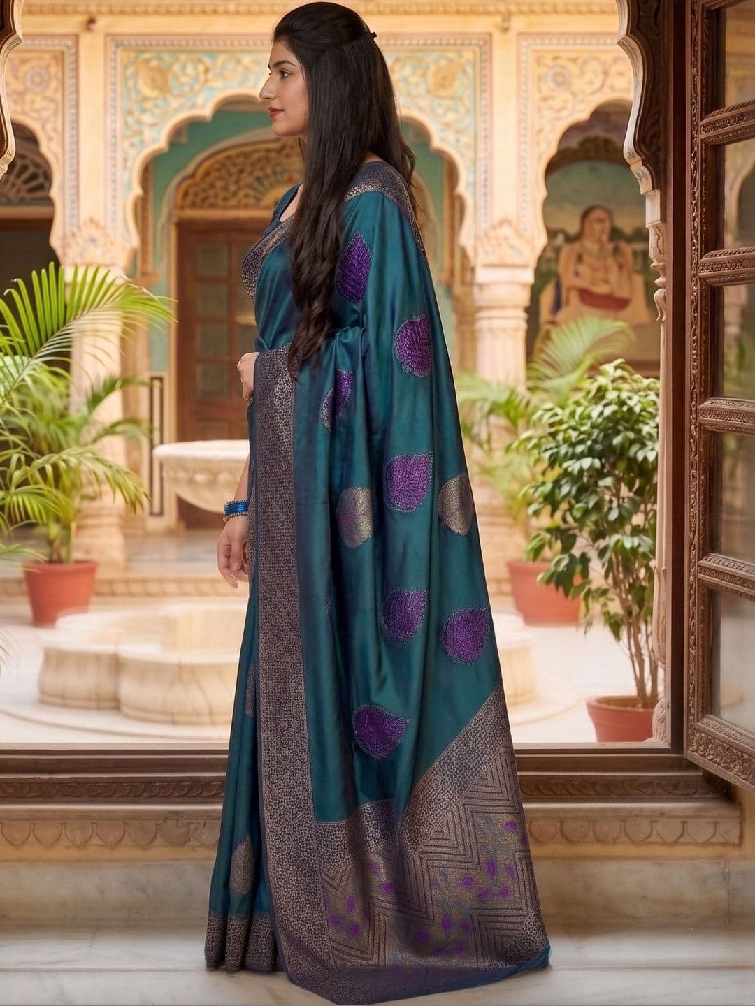 GMK Fashions Woven Design Zari Art Silk Banarasi Saree - view 1