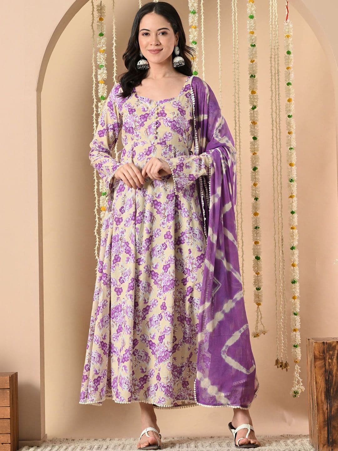 Anouk Women Floral Printed Anarkali Kurta - view 1