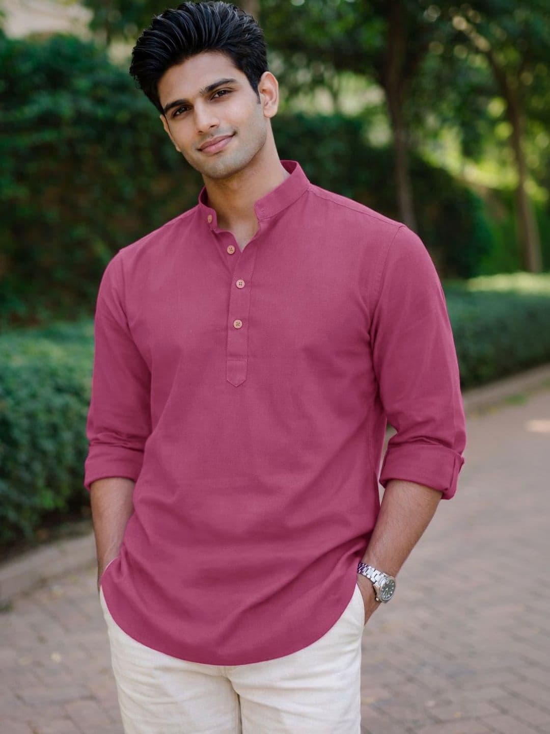 Anouk Men Pure Cotton Daily Short Kurta - view 1