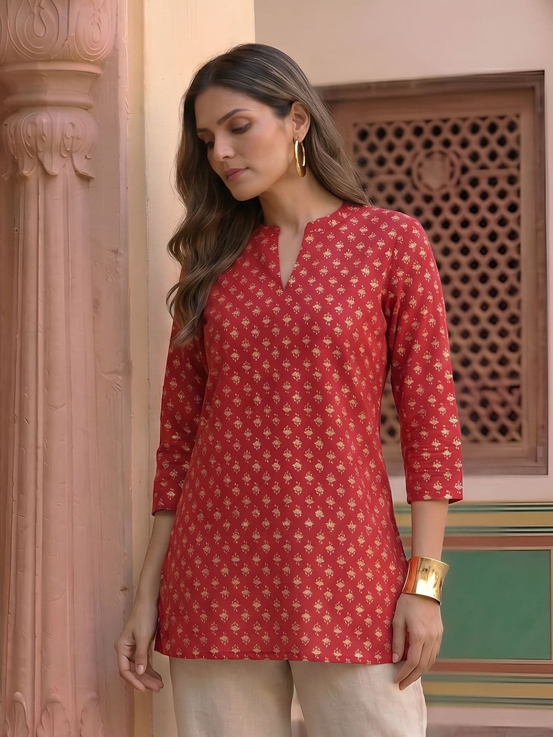 Anouk Ethnic Motifs Printed Pure Cotton Kurti - view 1