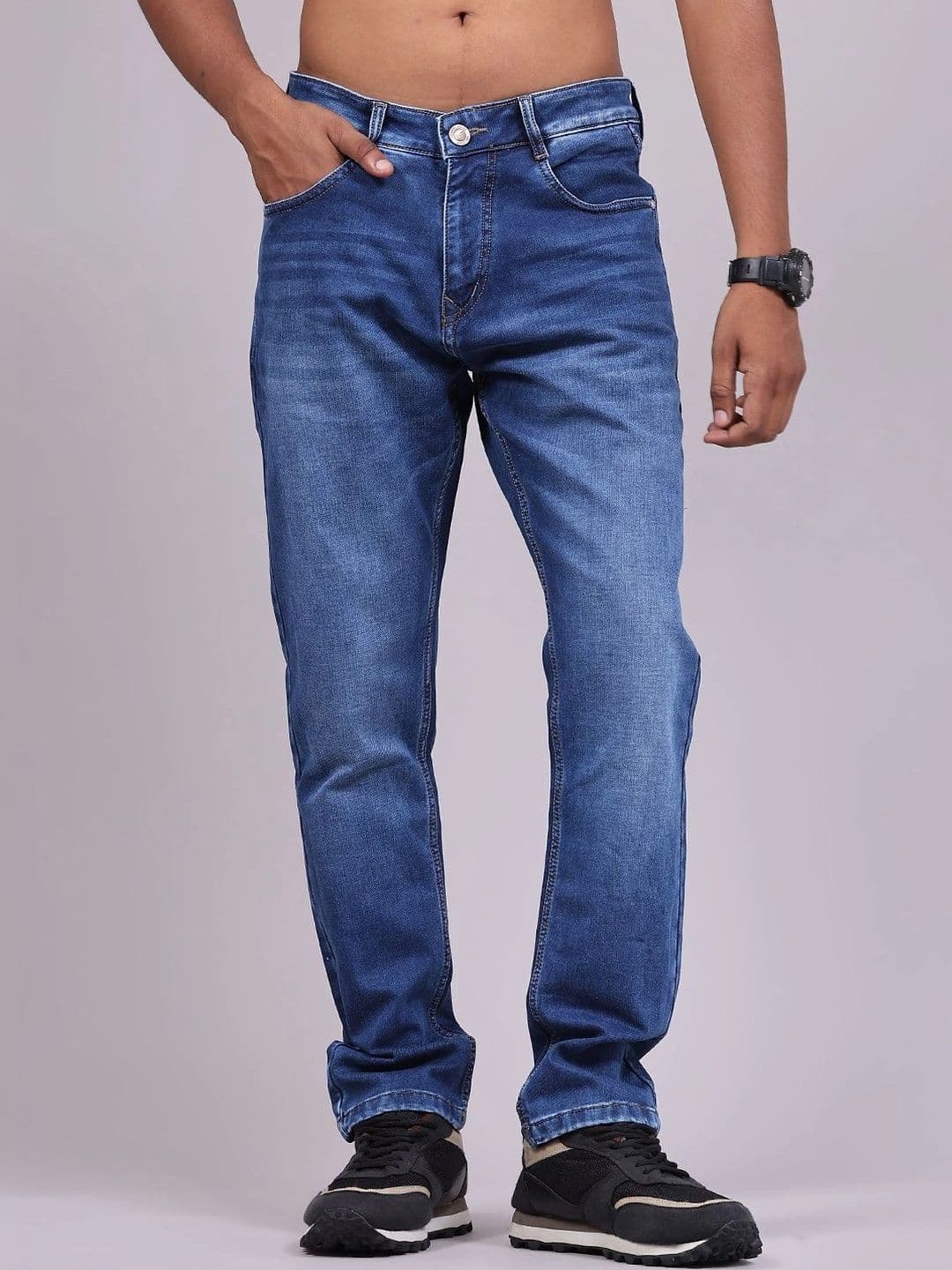 V-Mart Men Regular Fit Mid-Rise Stretchable Jeans - view 1