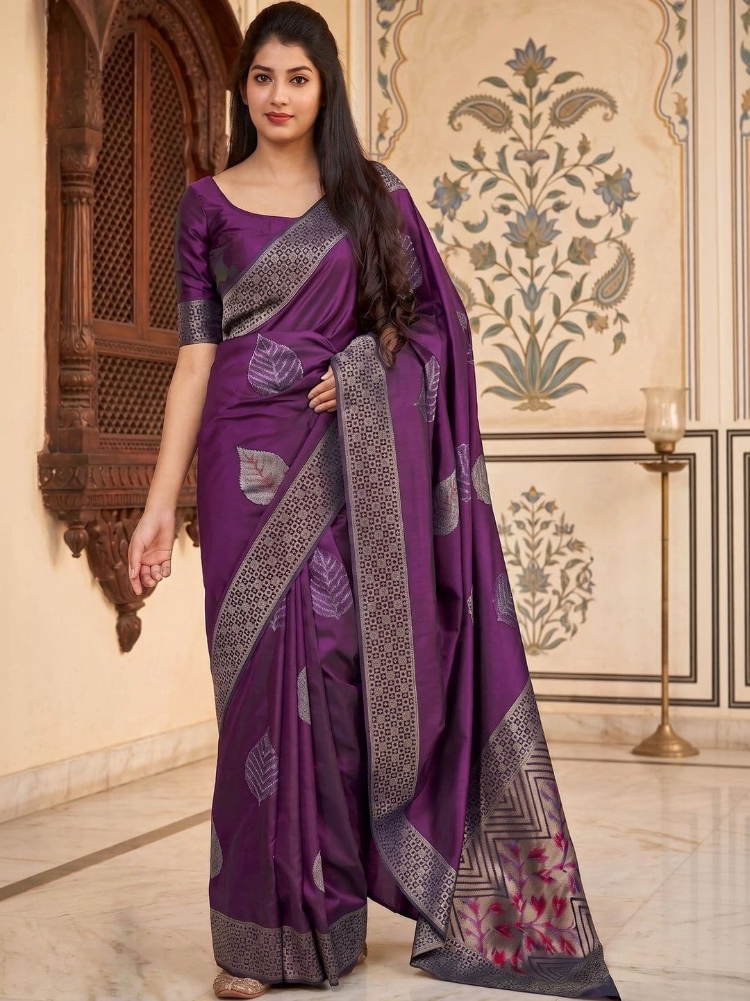SHRIADINATH Woven Design Zari Art Silk Banarasi Saree - view 1