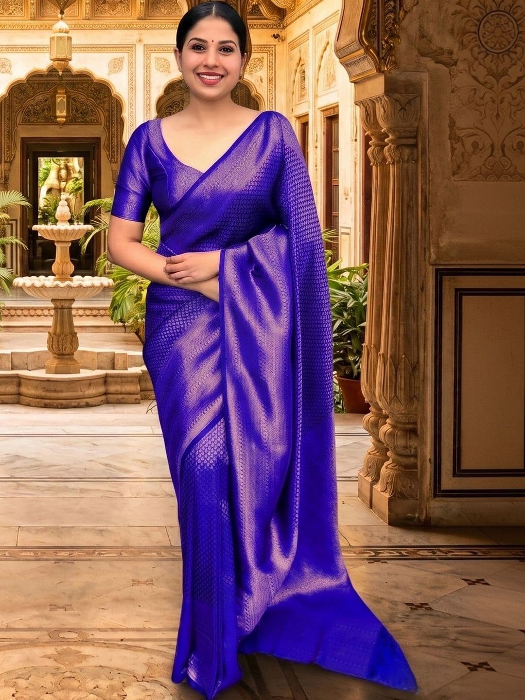 Zankhi Hosiery Woven Design Zari Art Silk Banarasi Saree - view 1