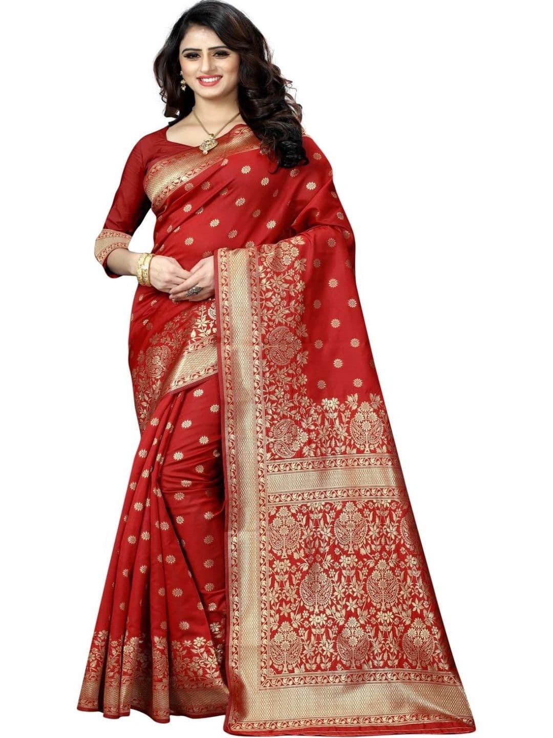 FOLENNE Zari Art Silk Banarasi Saree - view 1